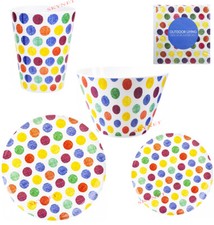 Melamine Dinner Set Camping Picnic Plastic Beakers Plates Bowl Napkin Tumbler