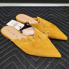 ZARA Suede Mules Chic Flats