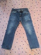 Levi's 501 Men's Jeans 34" Waist, 32" Leg, Blue, Button-Up Fly