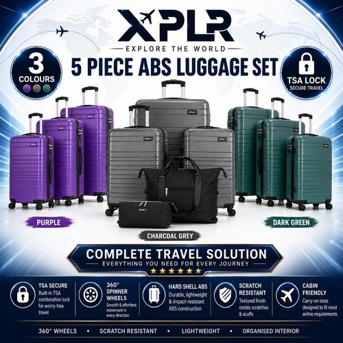 Xplr piece luggage set - set, abs