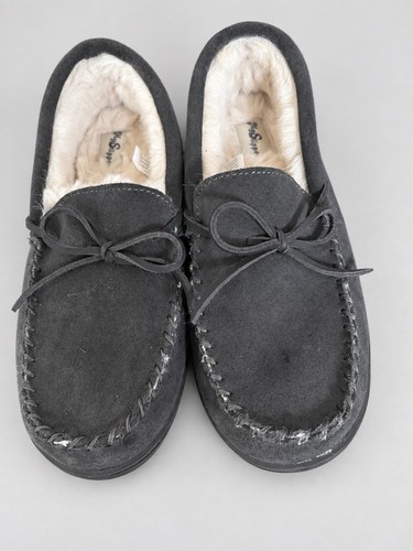 Slippers women gray suede - slippers,