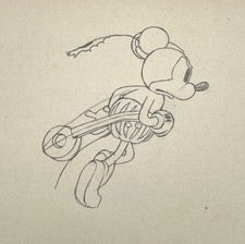 Mickey Mouse Production Drawing Walt Disney 1933 Ye Olden Cel Original Drawing