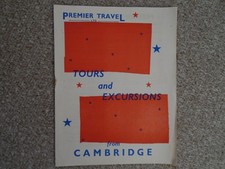 Premier Travel 8pp tours & excursions from Cambridge July to September 1956