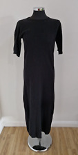 Joseph knitted midi dress size small UK 8/10 washed Ivana sheath cotton black 