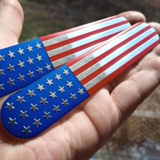 2x 3D American Flag Emblem