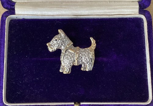 Vintage scottie dog - scottie, marcasite