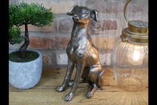 Greyhound Whippet Style Silvery Gold Dog Ornament | Quirky Decor | Dog Lover