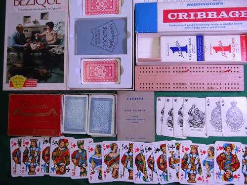 Bezique vintage playing cards - vintage,