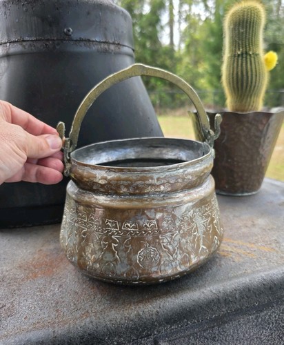 Vtg brass copper - brass, cauldron