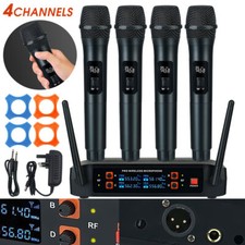 Professional 4 Channel UHF Wireless 4 Microphone Mic System Cordless Handheld