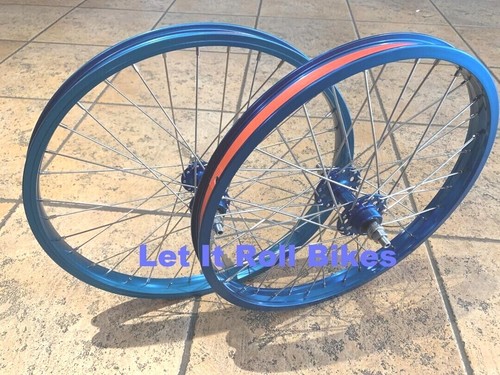 Blue bmx alloy wheelset x - alloy,