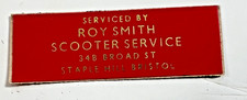Roy Smith Scooter Service Vinyl Sticker Bristol 1960s lambretta vespa