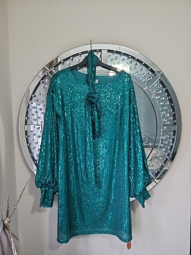 Green sequin dress size - sequin, 14