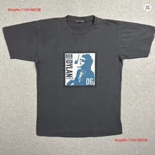 Vintage Bob Dylan T Shirt Small Gray Europe Tour 2006 Postage Stamp S-6XL