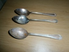 Vintage set of 3 'Webber & Hill A1 EPNS  RD 708938' teaspoons.12.5cm's(E13a)