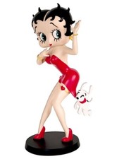 Betty Boop Being Chased By Pudgy Dog Red Dress 30cm Figurine Ornament