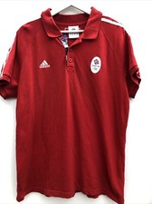 Team GB Polo Shirt Adidas 2012 Red Short Sleeve Olympics Mens Large L