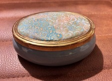 Vintage ceramic Blue Gold Oval
