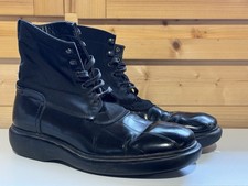 Vintage Gucci Combat Boots Men Size 7.5 41.5 Black Leather Made in Italy 80s 90s