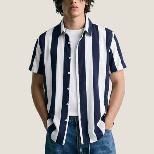 Mens shirt short sleeve floral - short,