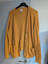 Joanie Mustard Yellow Cardigan With Bee Buttons Size XL