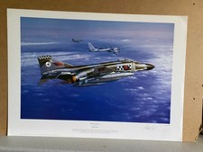 Philip West  aviation Art Print FG1 Phantom from RAF Leuchers and upolev Tu-142