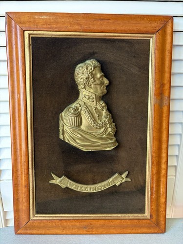 Antique brass relief plaque - relief,