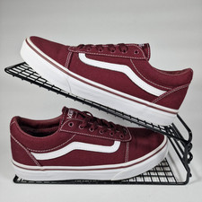 Vans Ward Womens Trainers Burgundy Canvas Skate Shoes Low Top Size 5 Sneakers
