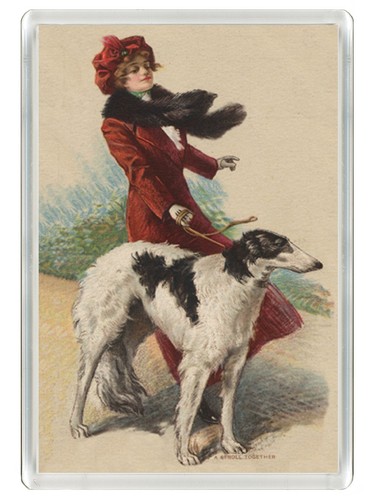 Borzoi dog fridge magnet great - fridge,