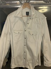 Zara Men’s Distressed Cream Denim Jacket