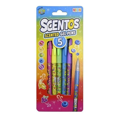 Scented neon gel pens pcs - neon, 5