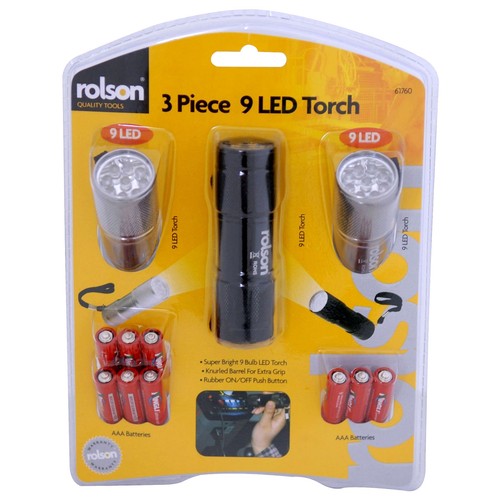 Rolson 3pc led aluminium - 3pc, 9
