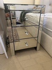 Mirrored bedside table. 