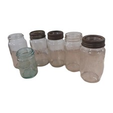6 Forster & Kilner Glass Jars Storage Vintage No Glass Inner Tops Charity Sale