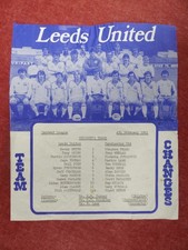 LEEDS UNITED v MANCHESTER UTD | 1980/1981 | RESERVES | 4 FEB 1981 | UK FREEPOST