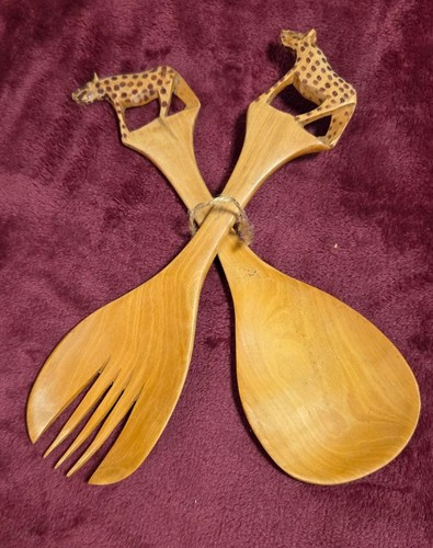 Wooden carved salad - wooden,
