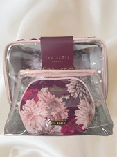 Ted Baker Floral Trio Wash Bag Set - Cosmetic / Make Up Beauty Wash Bag / Purse