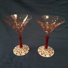 Lolita Red Hot Tini glasses Red White Hearts Decor Martini Love Glasses 175 ml