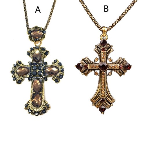 Cross necklace vintage - cross, choker