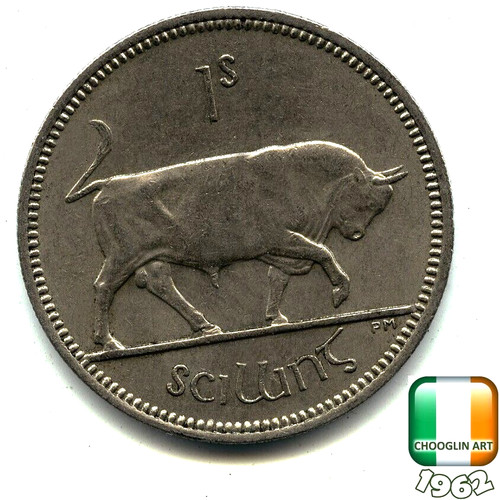 Irish 1962 one - 1962, shilling