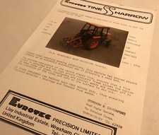 Eurotec Precision Spring Tine Harrow Rare Original 1970s Sales Brochure