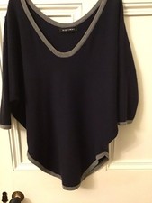 BIBI & MAC Luxury Black Cashmere Poncho Jumper One Size