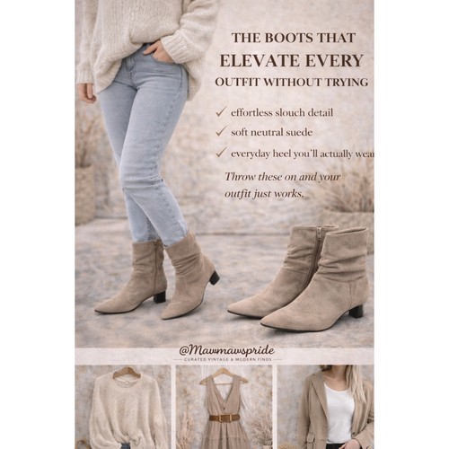 Taupe suede slouch ankle - taupe, boots