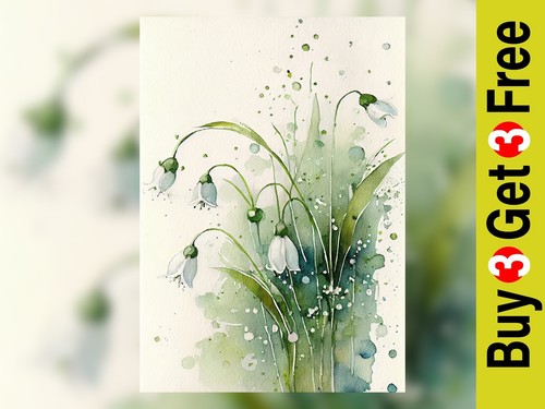 Snowdrop flowers x 7 - flowers,, 5"