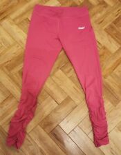 Zumba Womens Bright Pink Ruched Ankles Low Rise Activewear Leggings Size Medium