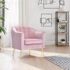 Velvet Pink Tub Chair Armchair