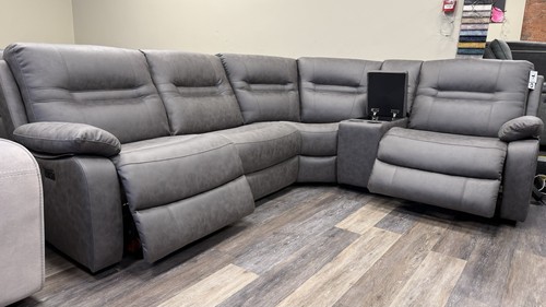 Scs grey suede fabric power - scs,