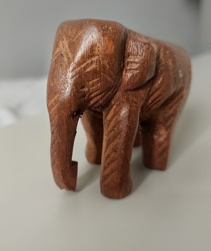 Small wooden elephant - elephant, carving