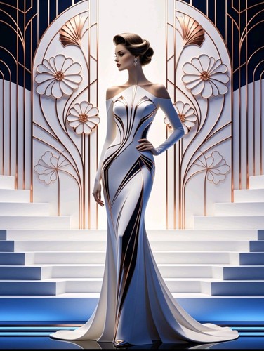 Art deco 1920s glamorous lady - ,
