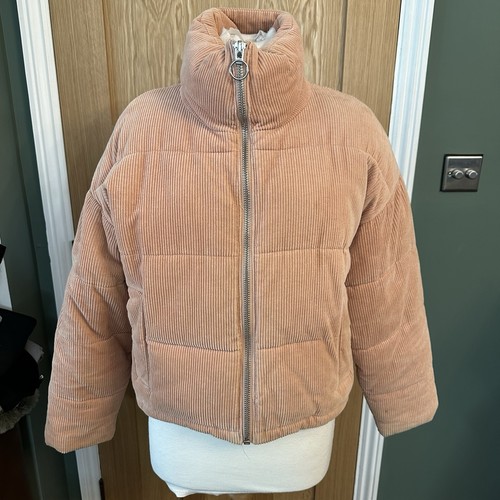 Topshop pink corduroy cropped